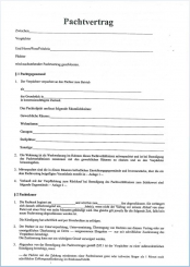 Pachtvertrag mit Merkblatt für Niedersachsen 