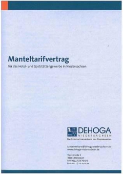 Manteltarifvertrag Hotel-& Gaststättengewerbe Niedersachsen 