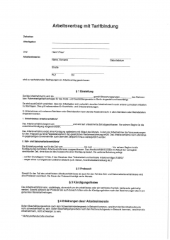 Arbeitsvertrag Berlin, Langfassung mit Tarifbindung 