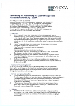 Gaststättenverordnung Berlin  - GastV 