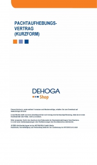Pachtaufhebungsvertrag Gastronomie Kurzform / DEHOGA-Muster 