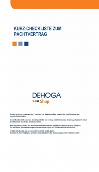 Kurz-Checkliste zum Pachtvertrag Gastronomie / DEHOGA-Muster 