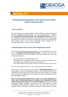 Merkblatt Mehrwegverpackungspflicht Gastronomie ab 2023 PDF